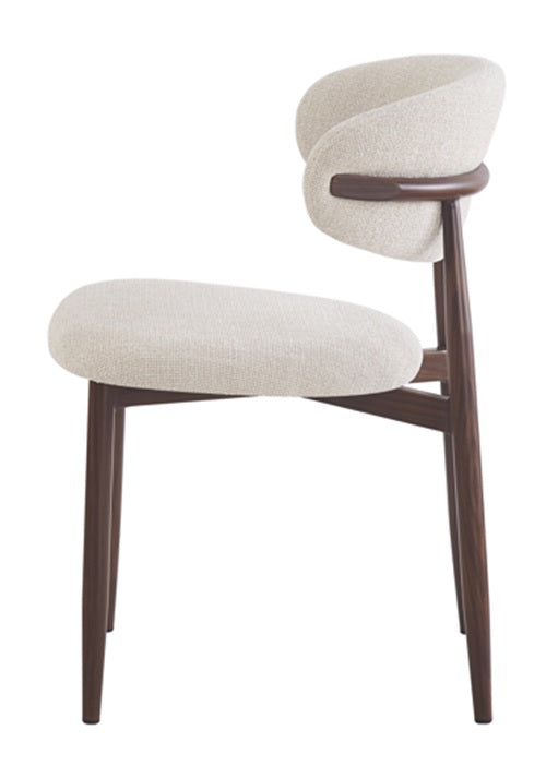Chaise de salle à manger nordique en acier noyer Olimpo