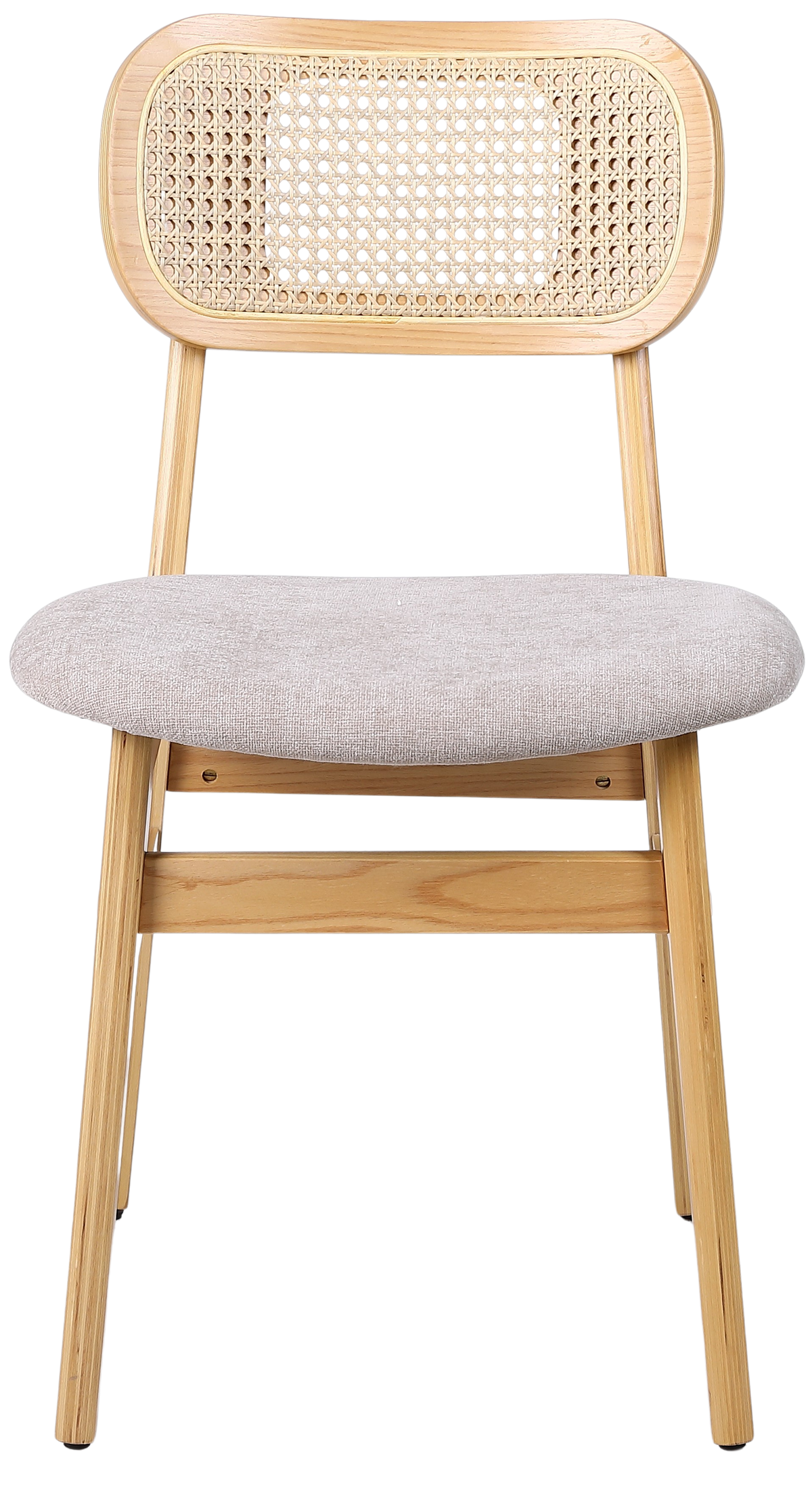 Silla de comedor nórdica madera y ratán Nantes