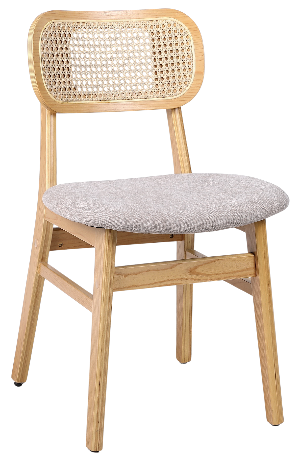 Silla de comedor nórdica madera y ratán Nantes