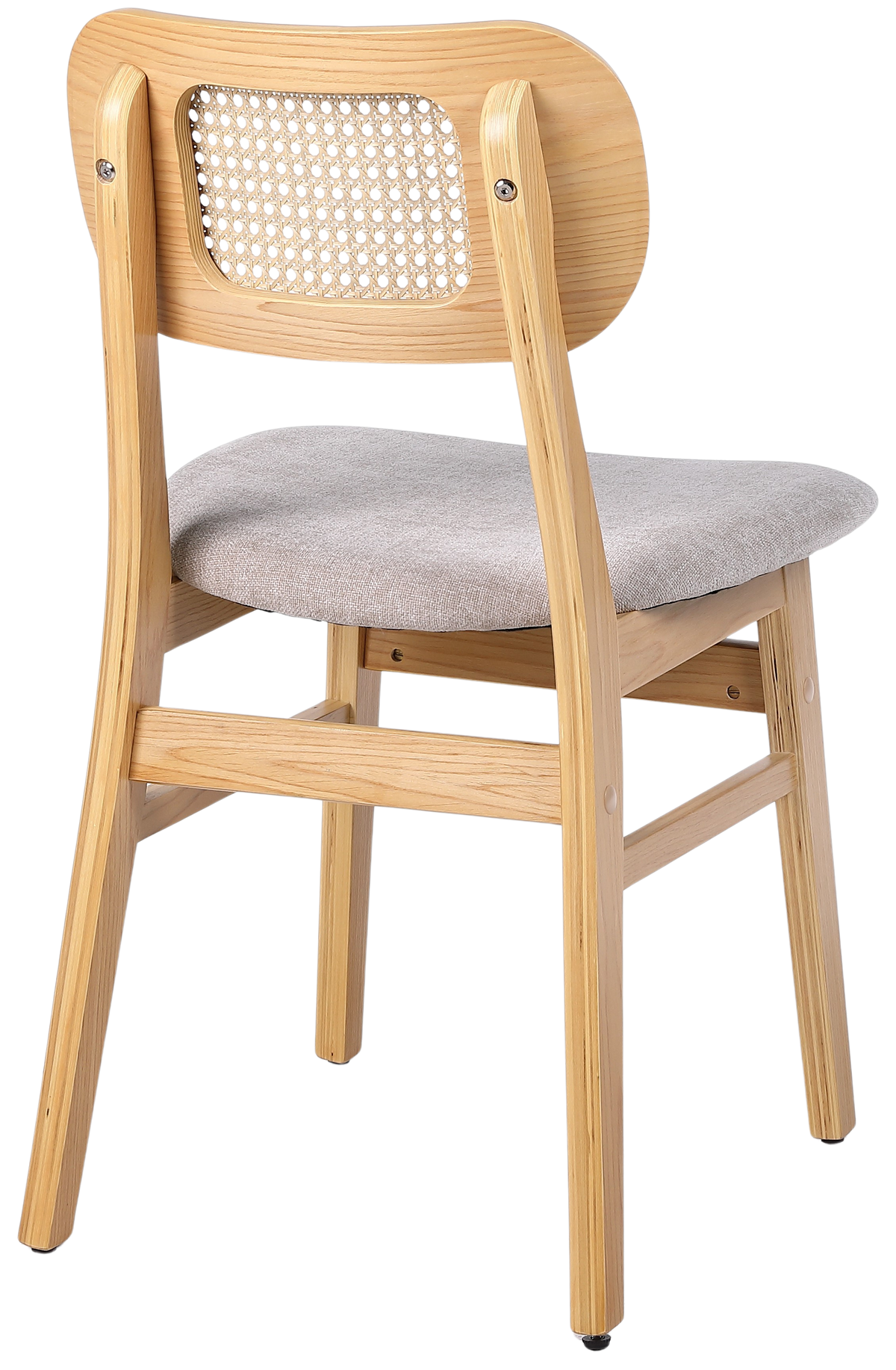Silla de comedor nórdica madera y ratán Nantes