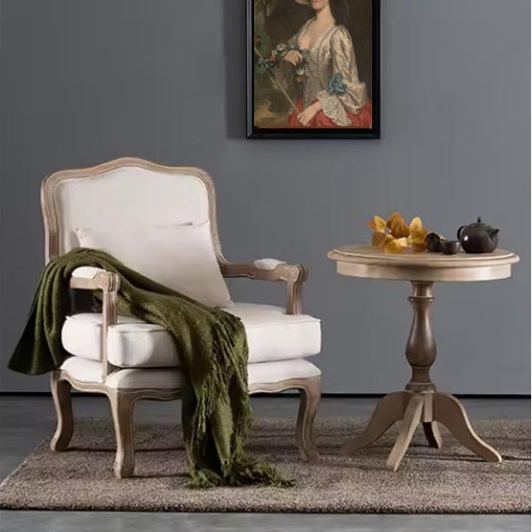 Sillón estilo francés Luis XV lino beige