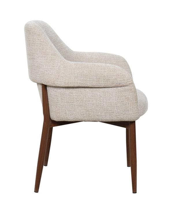Chaise de salle à manger nordique avec accoudoirs beige Toulouse