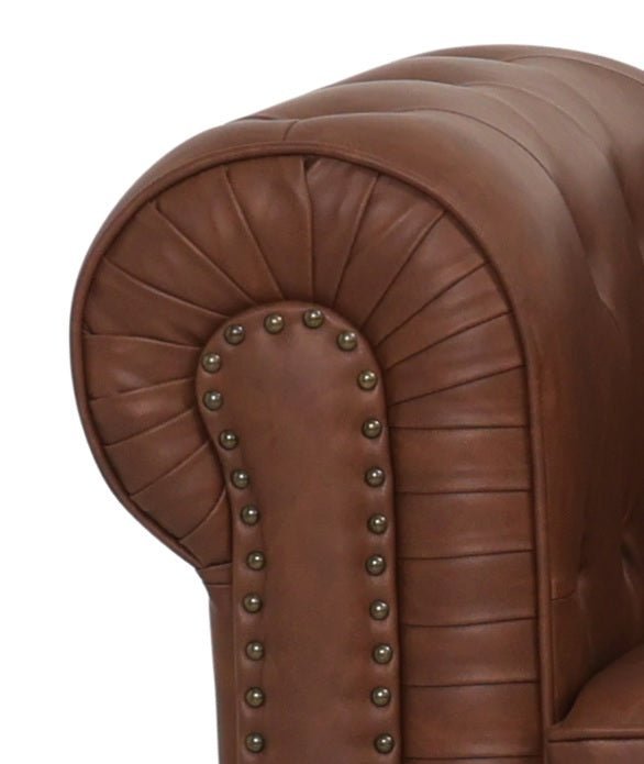 Sofá Chesterfield 1 plaza marrón vintage - Vintahome