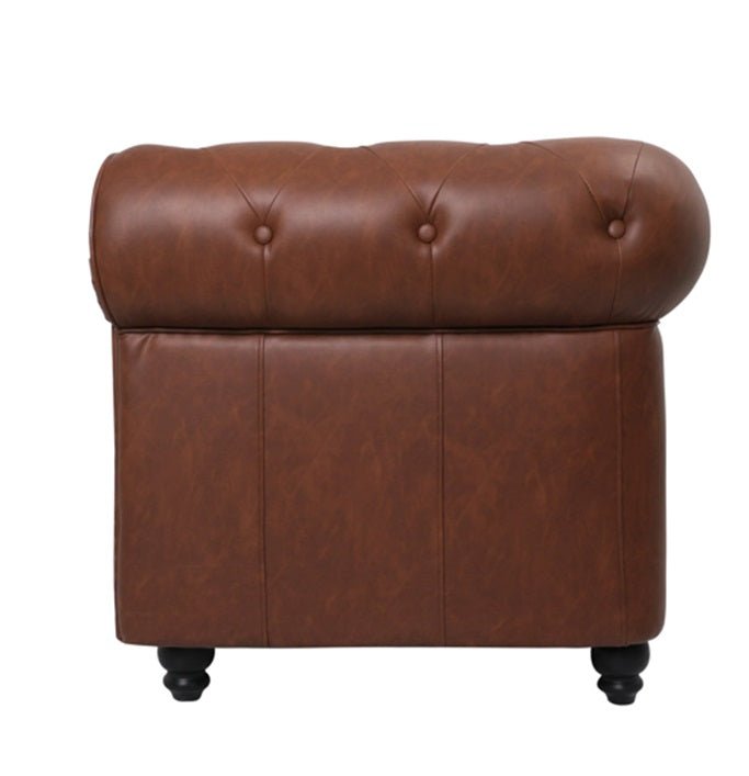 Canapé Chesterfield 1 place marron vintage