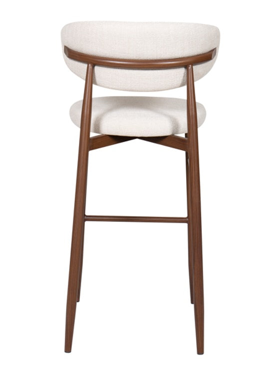 Banco alto nórdico, aço nogueira, Olimpo, 75cm
