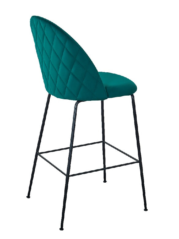 Banco alto de veludo Veza preto 75cm