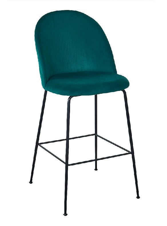 Banco alto de veludo Veza preto 75cm