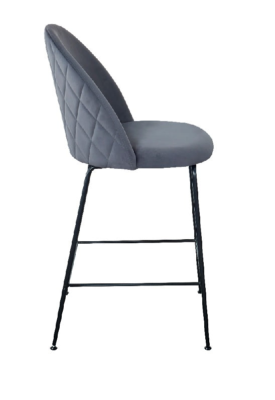 Banco alto de veludo Veza preto 75cm