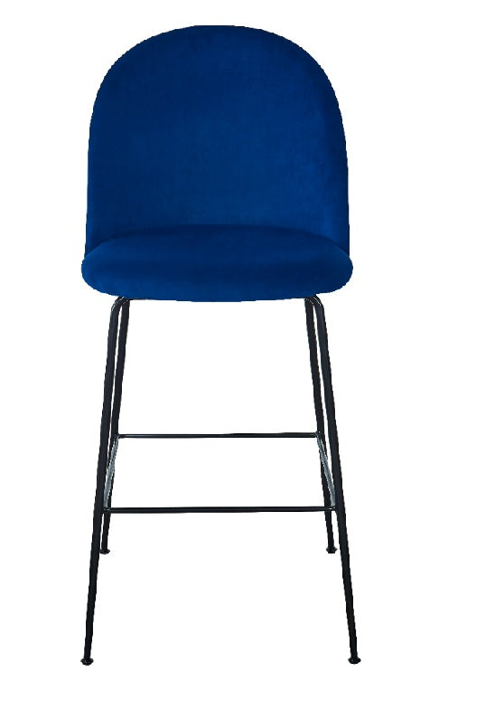 Banco alto de veludo Veza preto 75cm