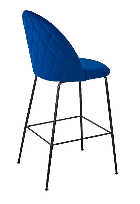Banco alto de veludo Veza preto 75cm