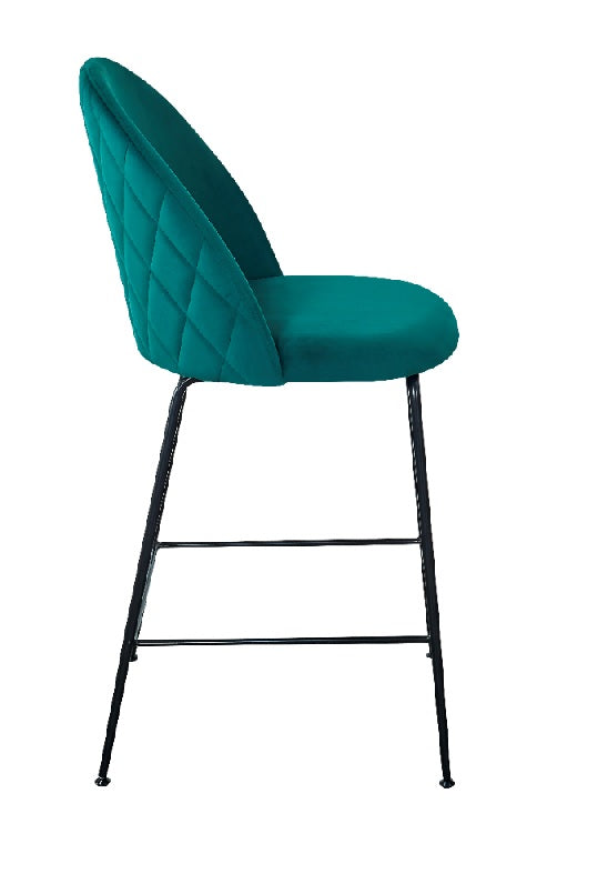 Tabouret de bar Veza en velours noir 65cm