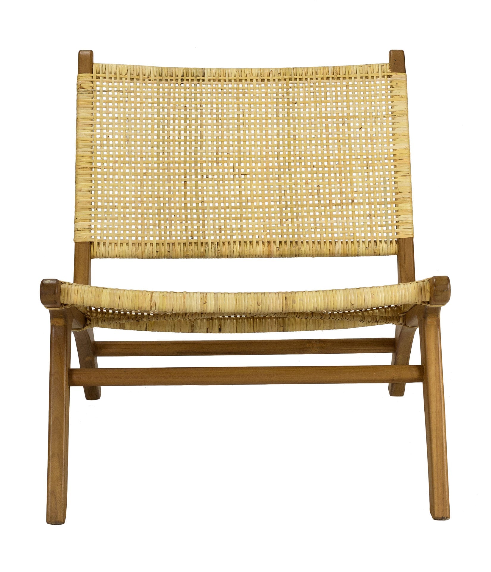 Fauteuil relax Vaiana en rotin naturel et bois de teck