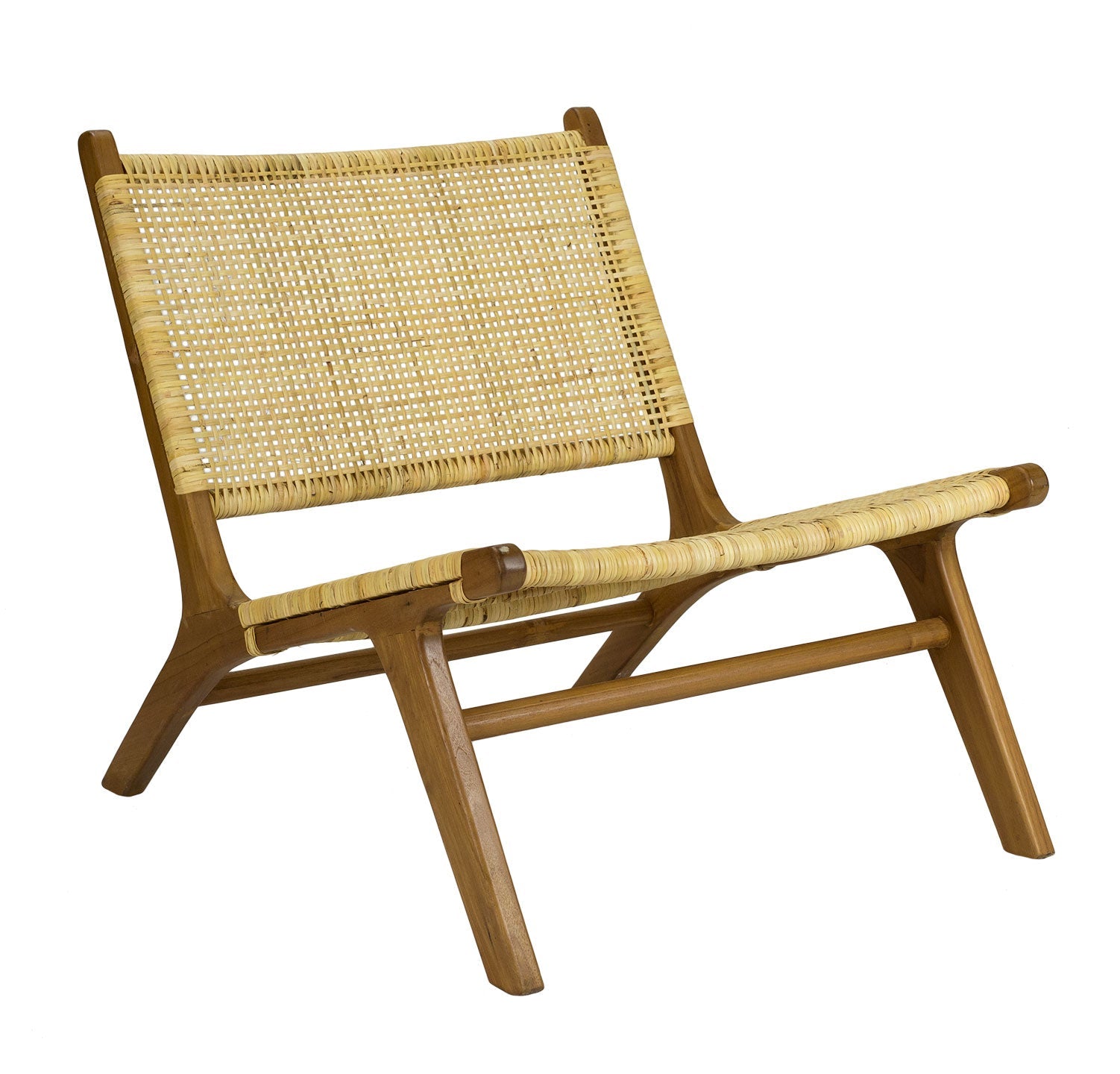 Fauteuil relax Vaiana en rotin naturel et bois de teck