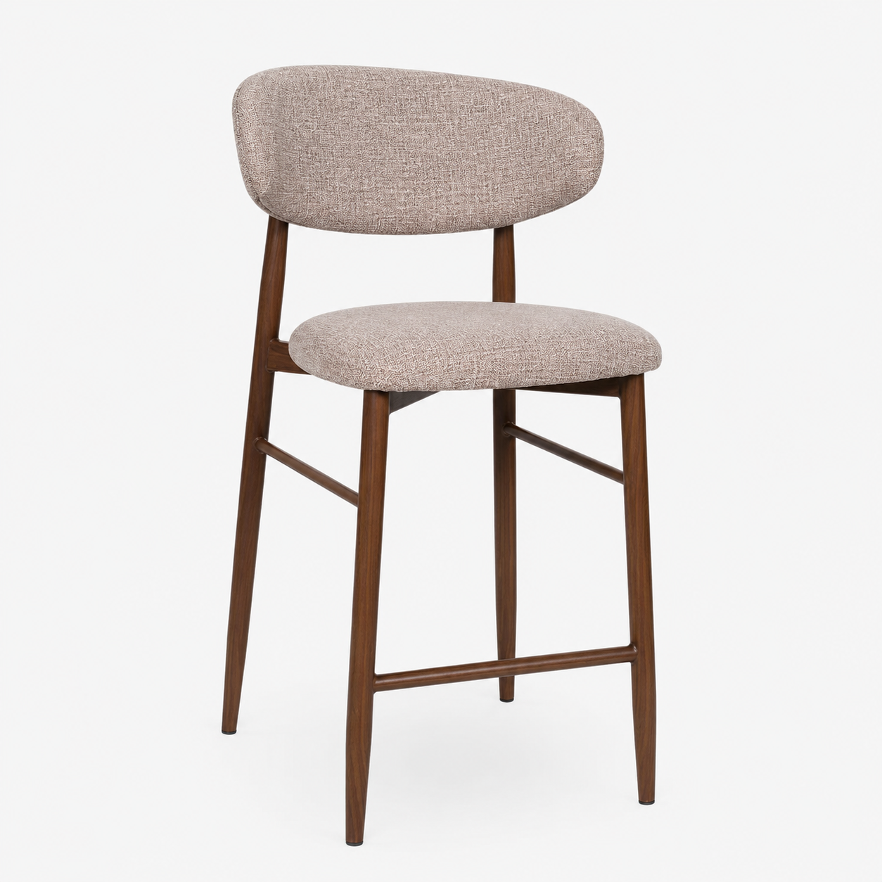 Taburete de bar nórdico acero nogal Olimpo 65cm