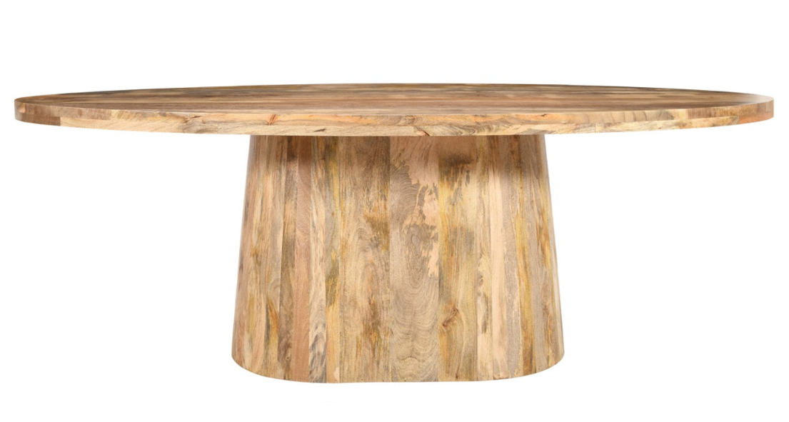 Mesa de comedor ovalada de madera de mango 220x110 Milano