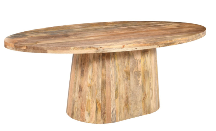 Mesa de comedor ovalada de madera de mango 220x110 Milano