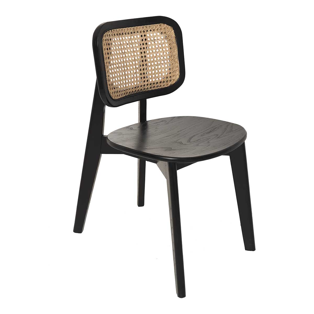 Silla de comedor de madera y cesca Selman