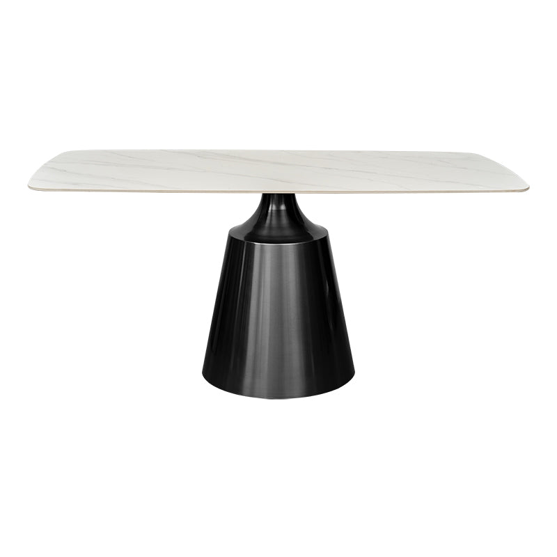 Mesa de Jantar Retangular 160 Grafite Aço Inox Onyx Sintered Stone