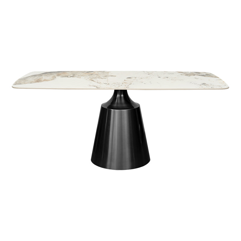 Mesa de Jantar Retangular 160 Grafite Aço Inox Onyx Sintered Stone