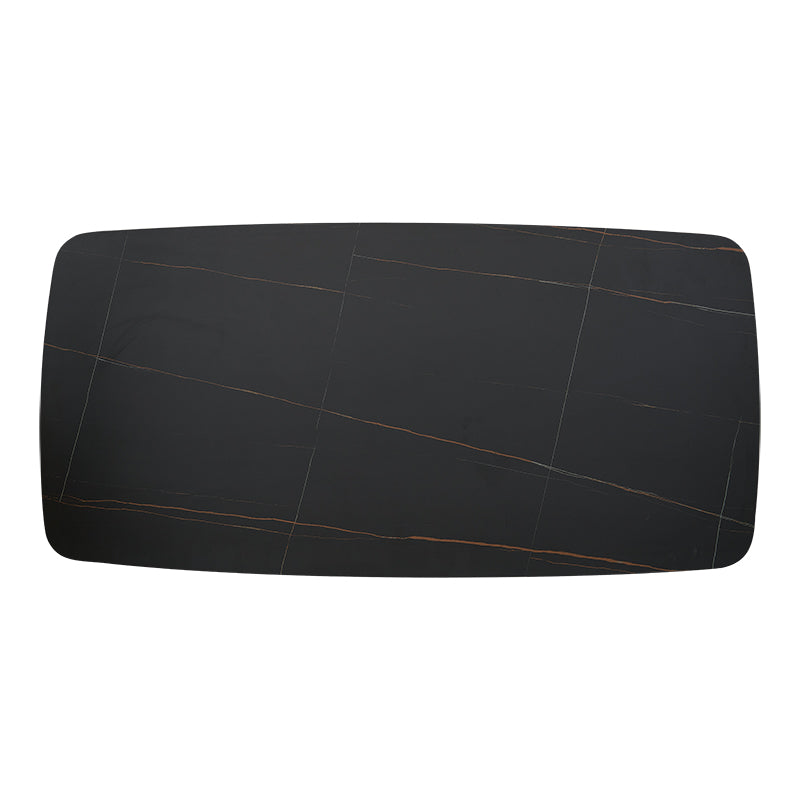 Mesa de Jantar Retangular 160 Grafite Aço Inox Onyx Sintered Stone