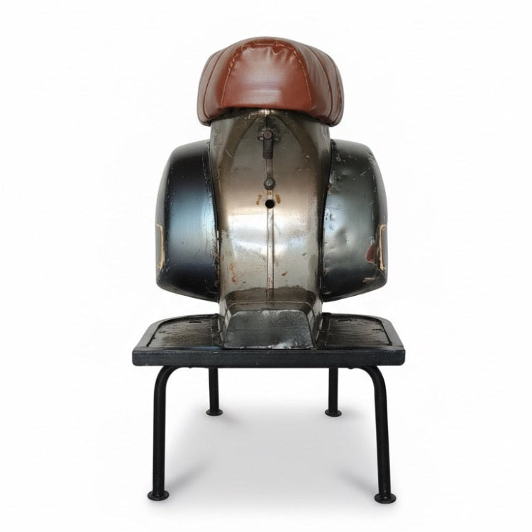 Taburete de Bar Scooter Vintage Reciclada de Cuero