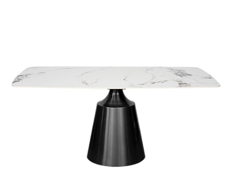 Mesa de jantar retangular 180x90 Onix grafite cinza pedra sinterizada