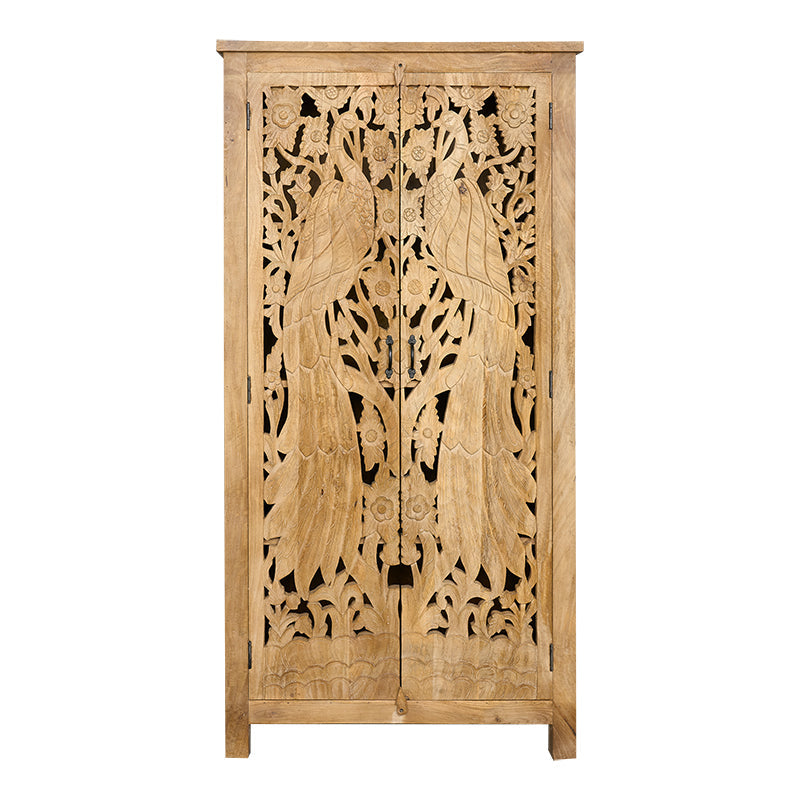 Armoire en bois de manguier sculpté Karol