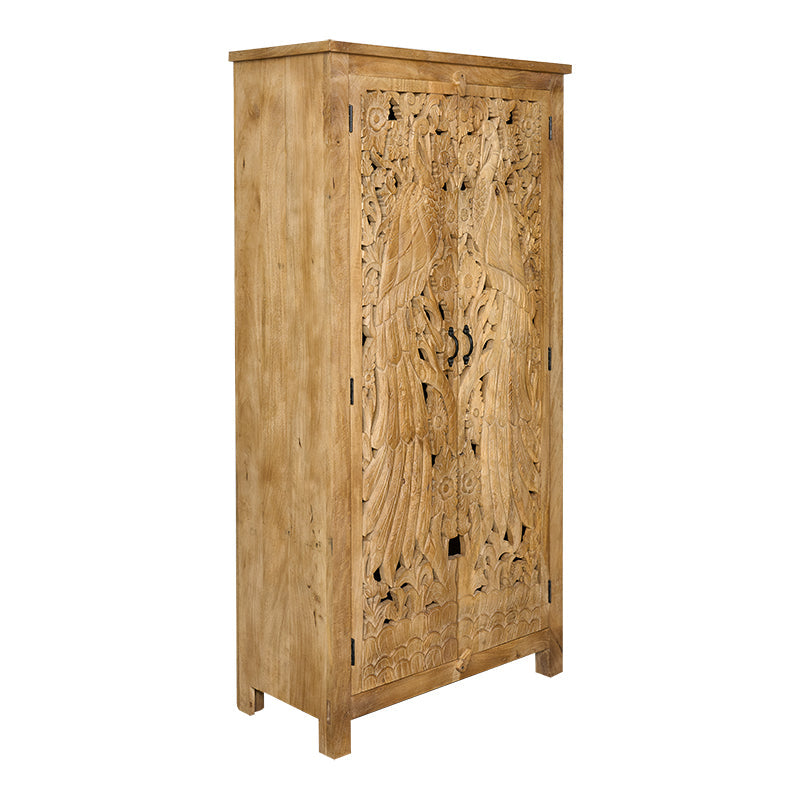 Armoire en bois de manguier sculpté Karol