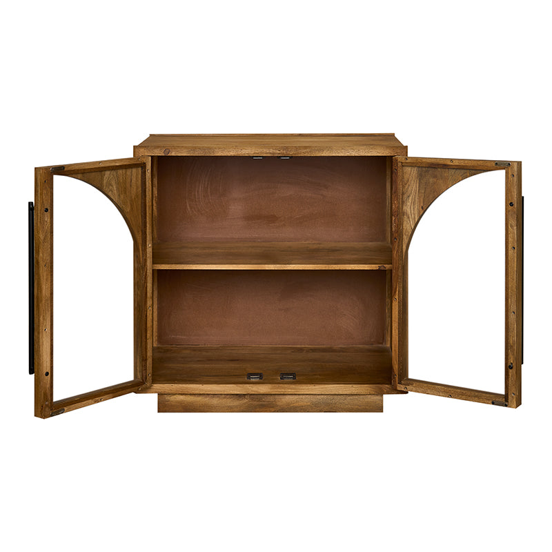 Vitrine 2 portes en bois de manguier Grovy 