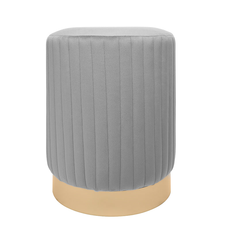 Pouf rond en velours avec base en laiton Candy