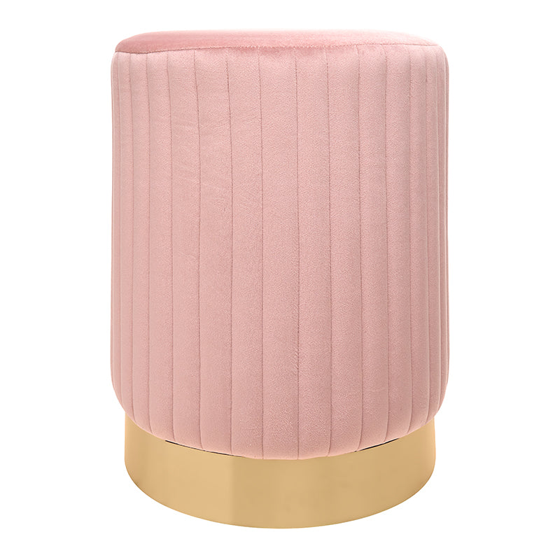 Pouf rond en velours avec base en laiton Candy