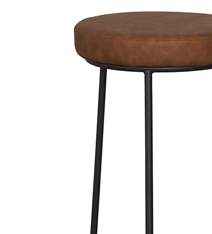 Tabouret de bar en cuir écologique marron California