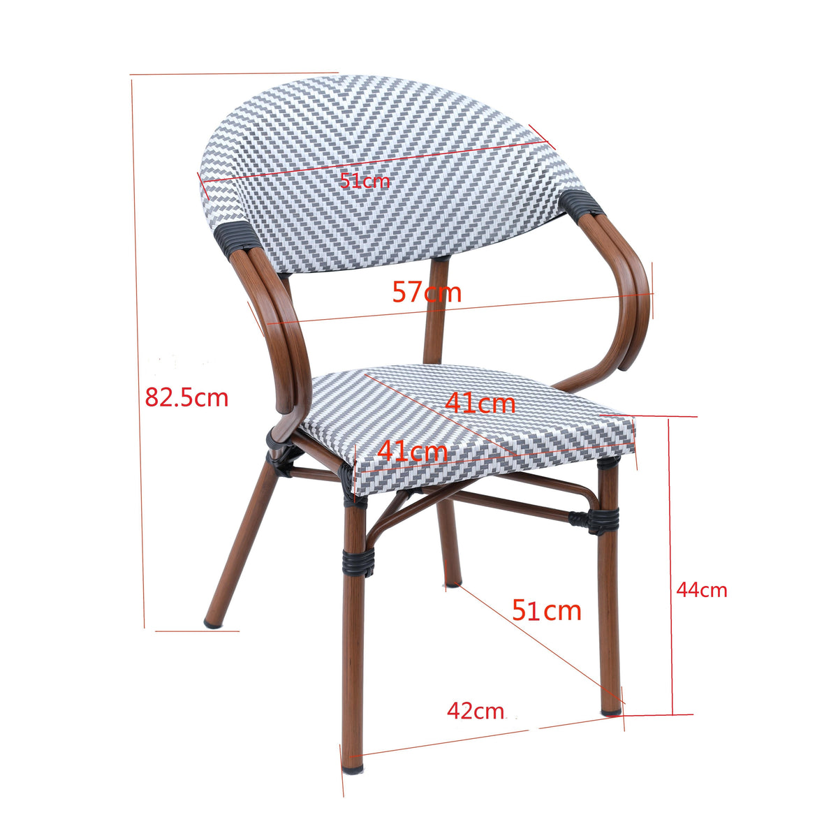 Silla parisina brazos Loma