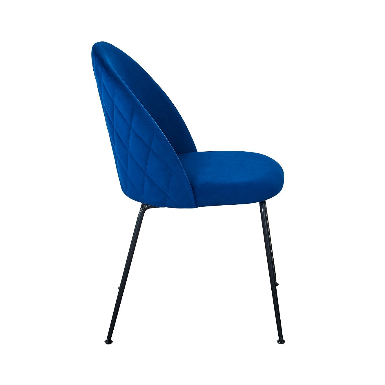 Silla de comedor  tercipelo azul Veza negro