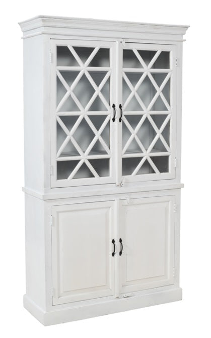 Armoire rustique en bois de manguier blanc Olimpia