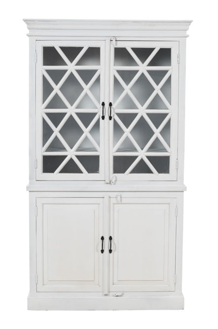 Armoire rustique en bois de manguier blanc Olimpia