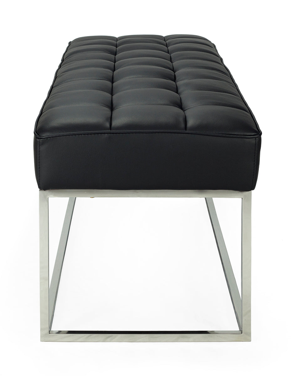 Banquette Debi en cuir semi-noir rembourrée