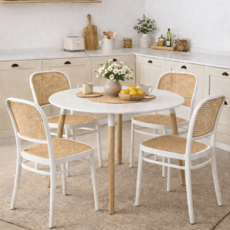 Conjunto mesa redonda 110 cm con 4 sillas Domus - Vintahome