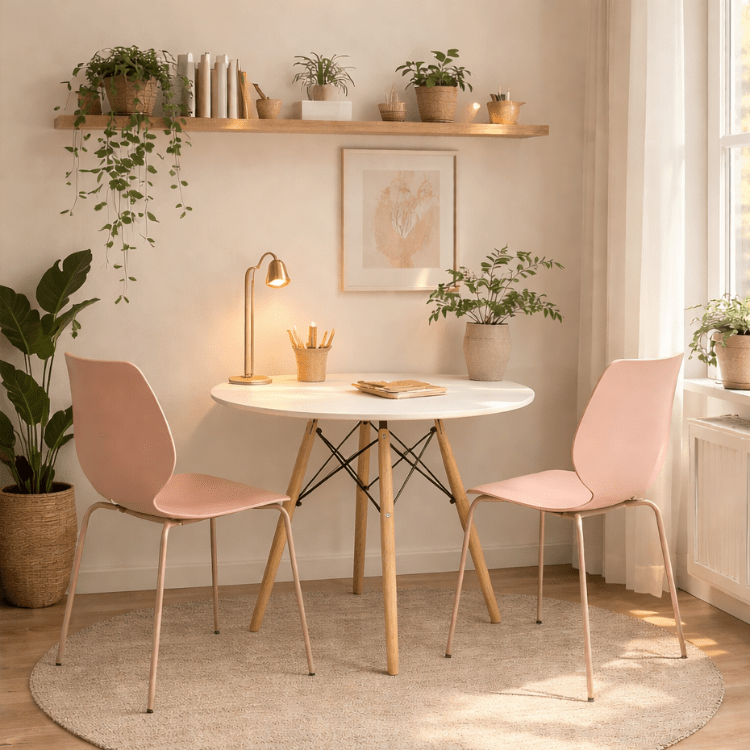 Conjunto mesa redonda 70 cm con 2 sillas Molly - Vintahome