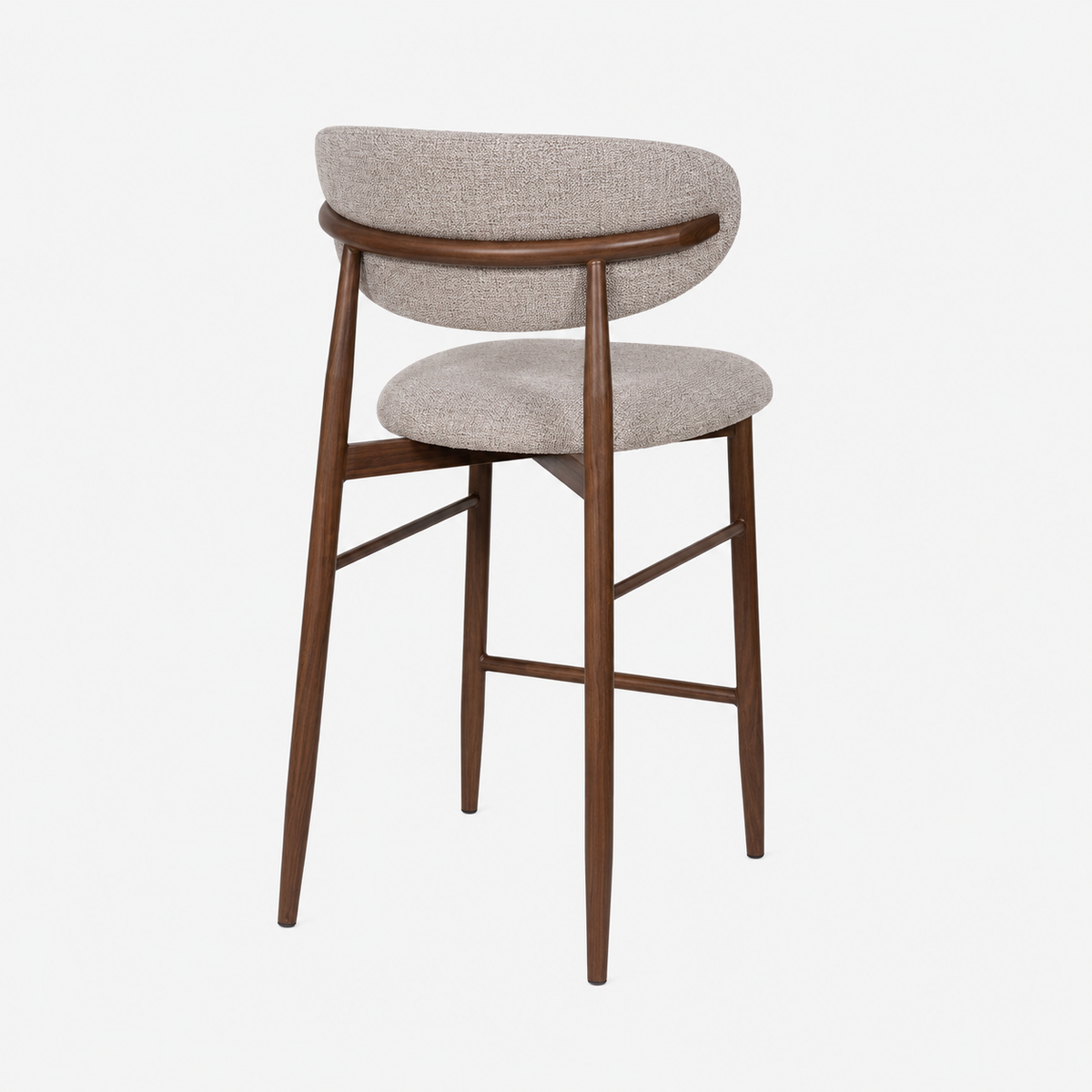 Taburete de bar nórdico acero nogal Olimpo 65cm