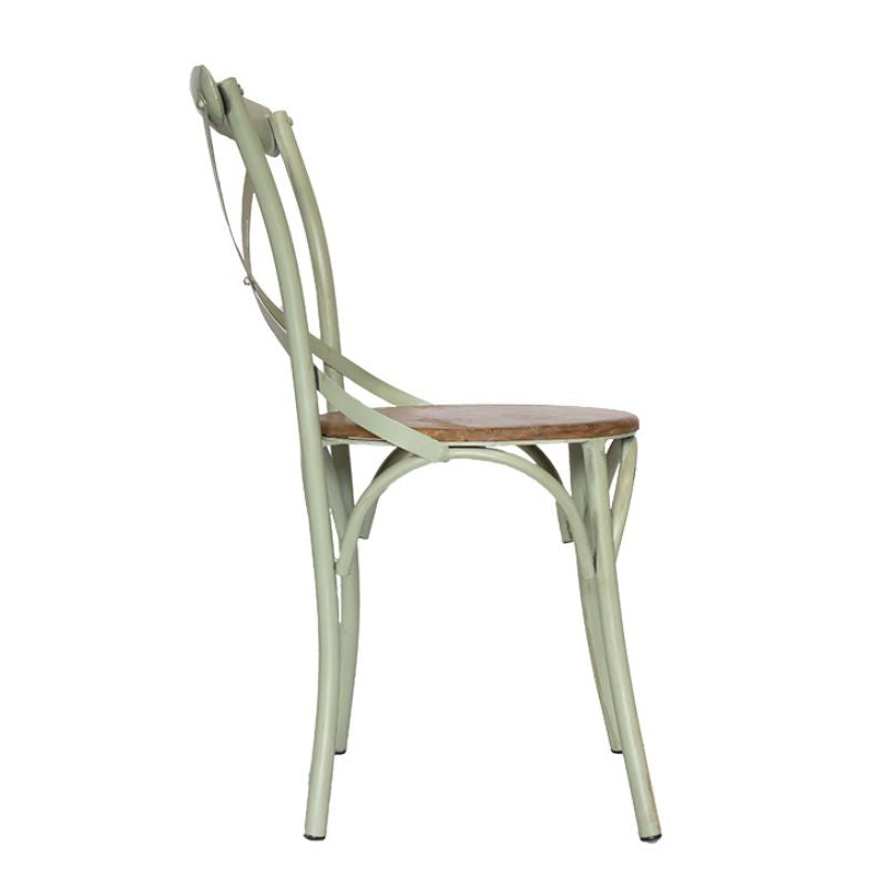 Silla de comedor Thomas metal asiento madera