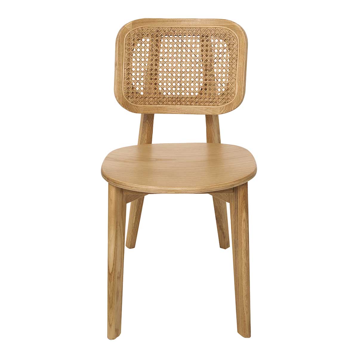 Silla de comedor de madera y cesca Selman