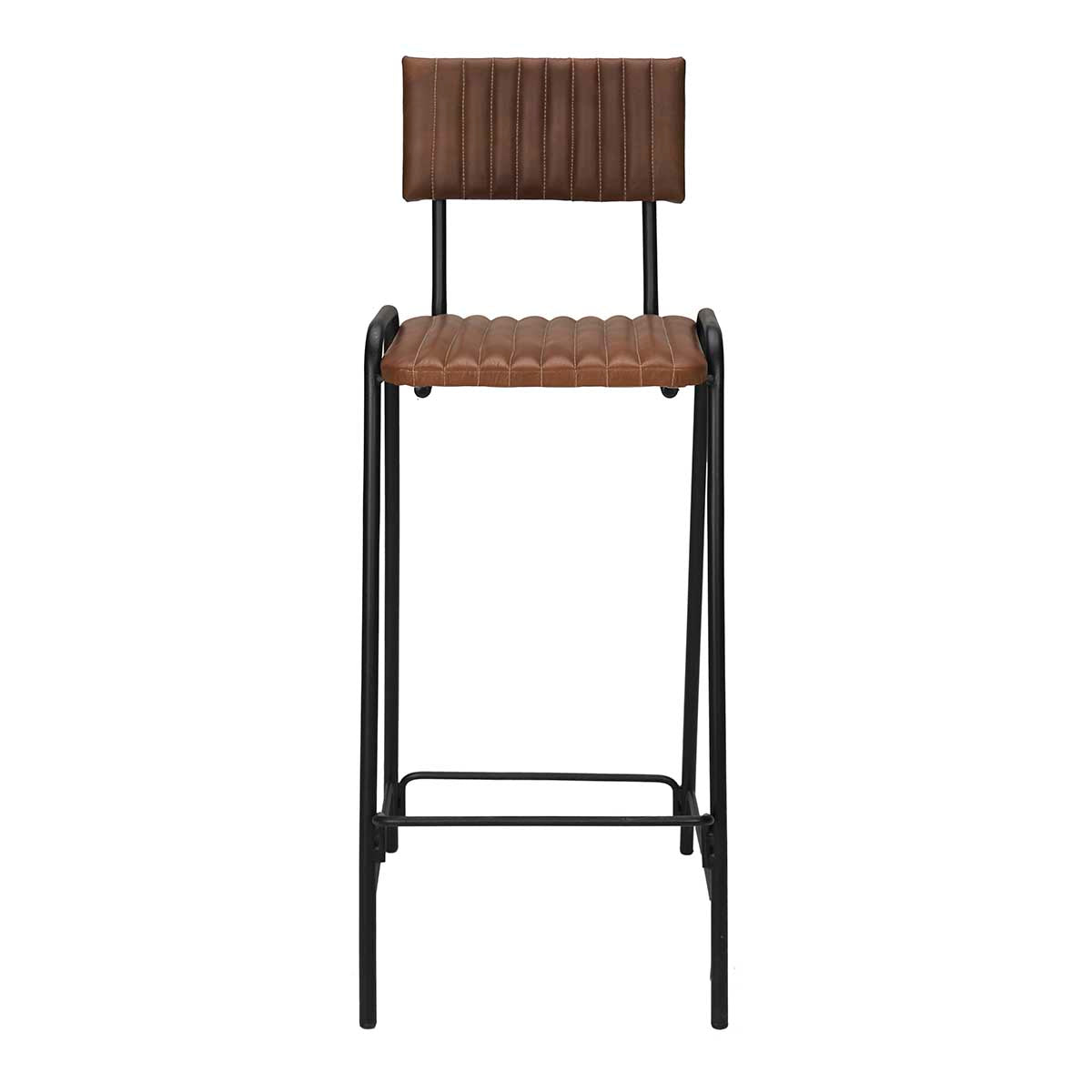 Comprar Taburete de bar Mali Leather Black Steel Vintage