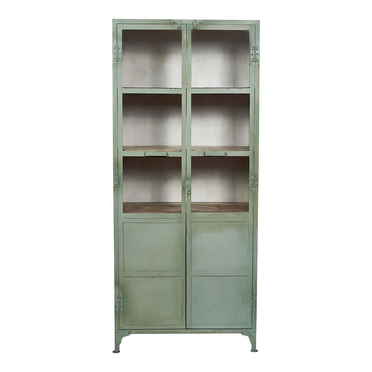 Armoire vintage en acier vert Lenny