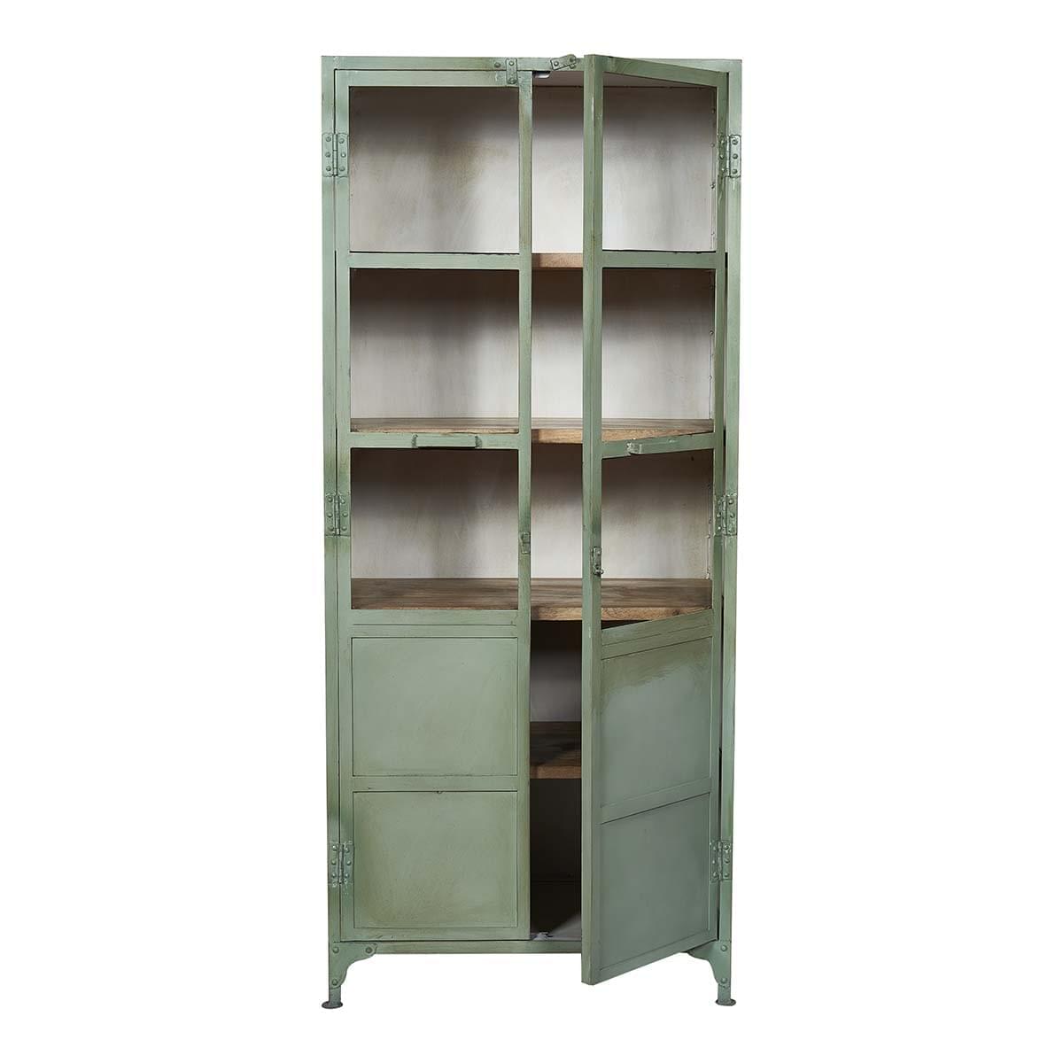 Armoire vintage en acier vert Lenny