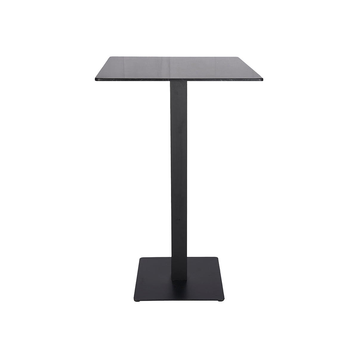 Table de bar avec base haute Lisbon et plateau carré en marbre 70x70