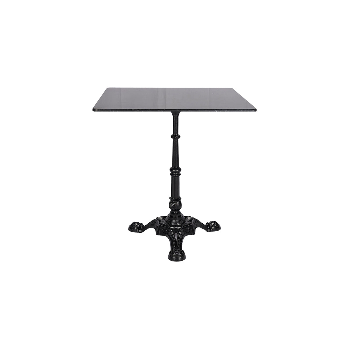 Mesa de bar con base de 3 patas y tapa de mármol cuadrada 70x70cm