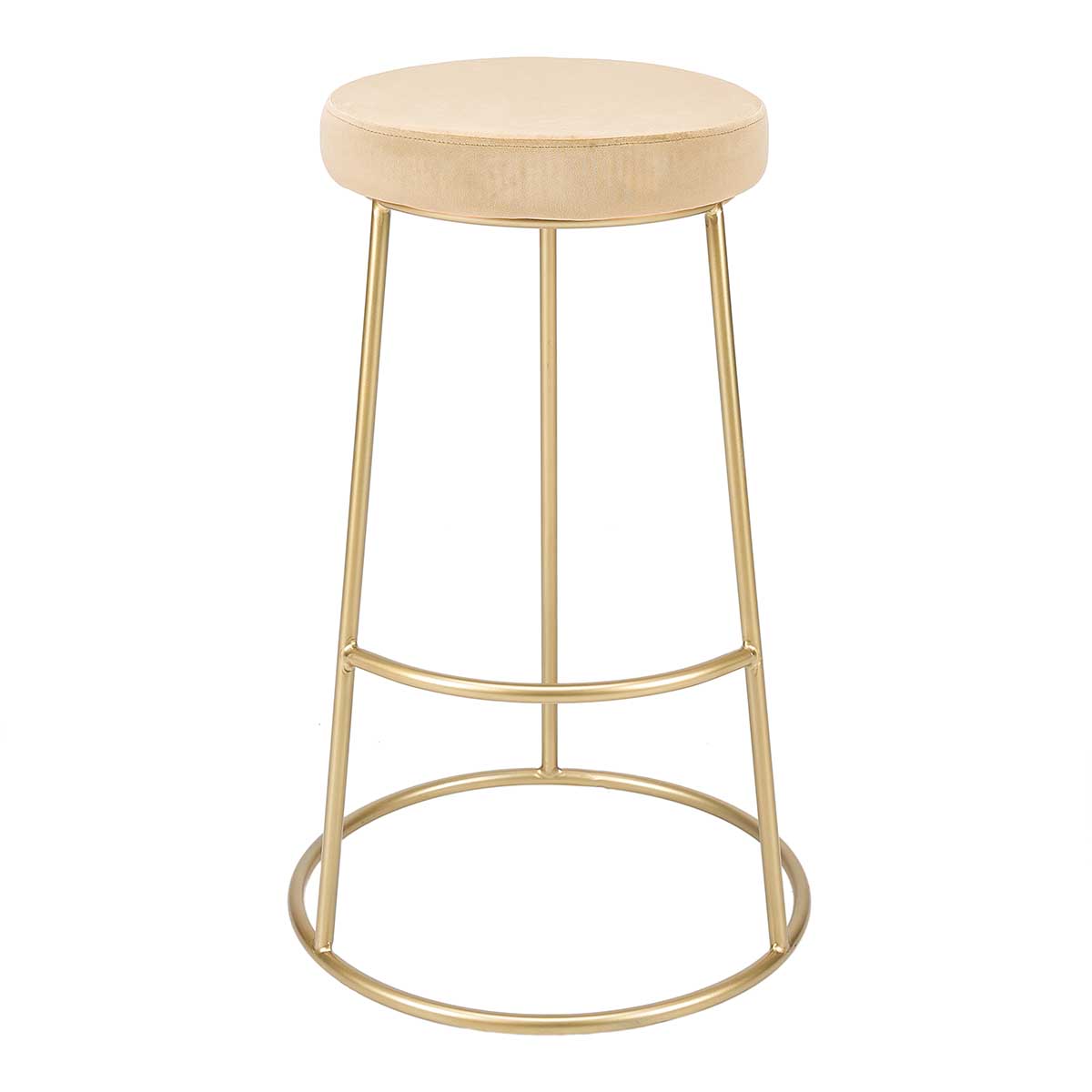 Taburete de bar terciopelo beige H75cms California