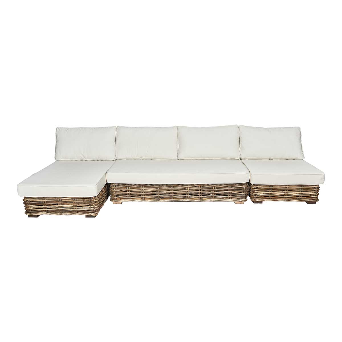 Sofá Chaise Longue de ratán modular Mico