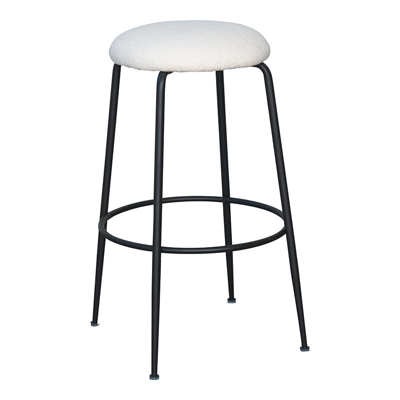 Taburete De Bar Eloisse H75 Bouclé Blanco Marfil